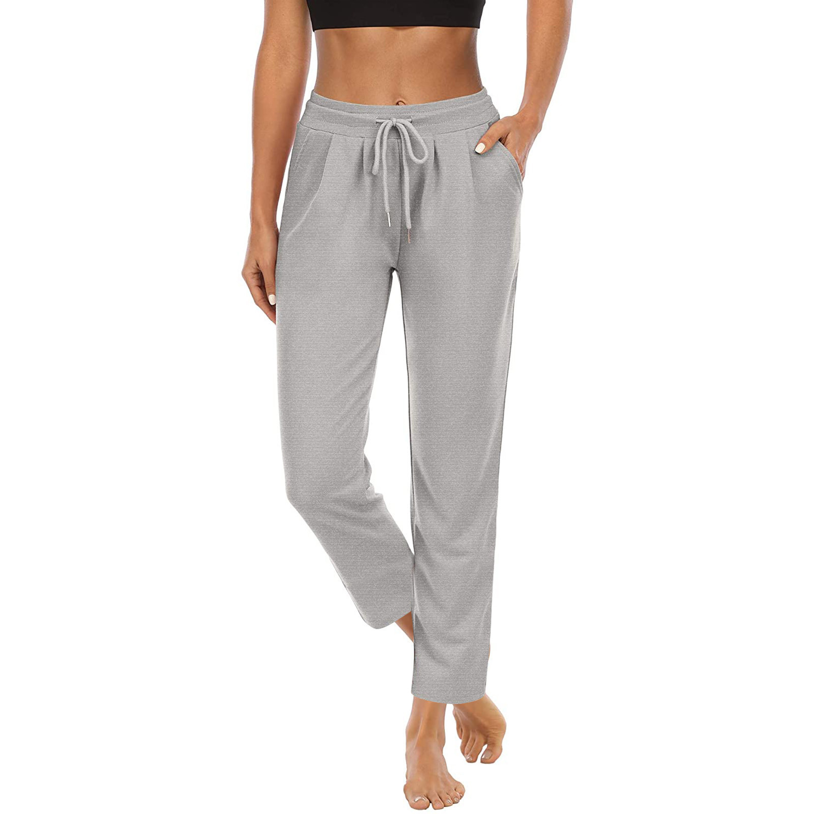 Women's Solid Color High-Waist Pocket Yoga Pants