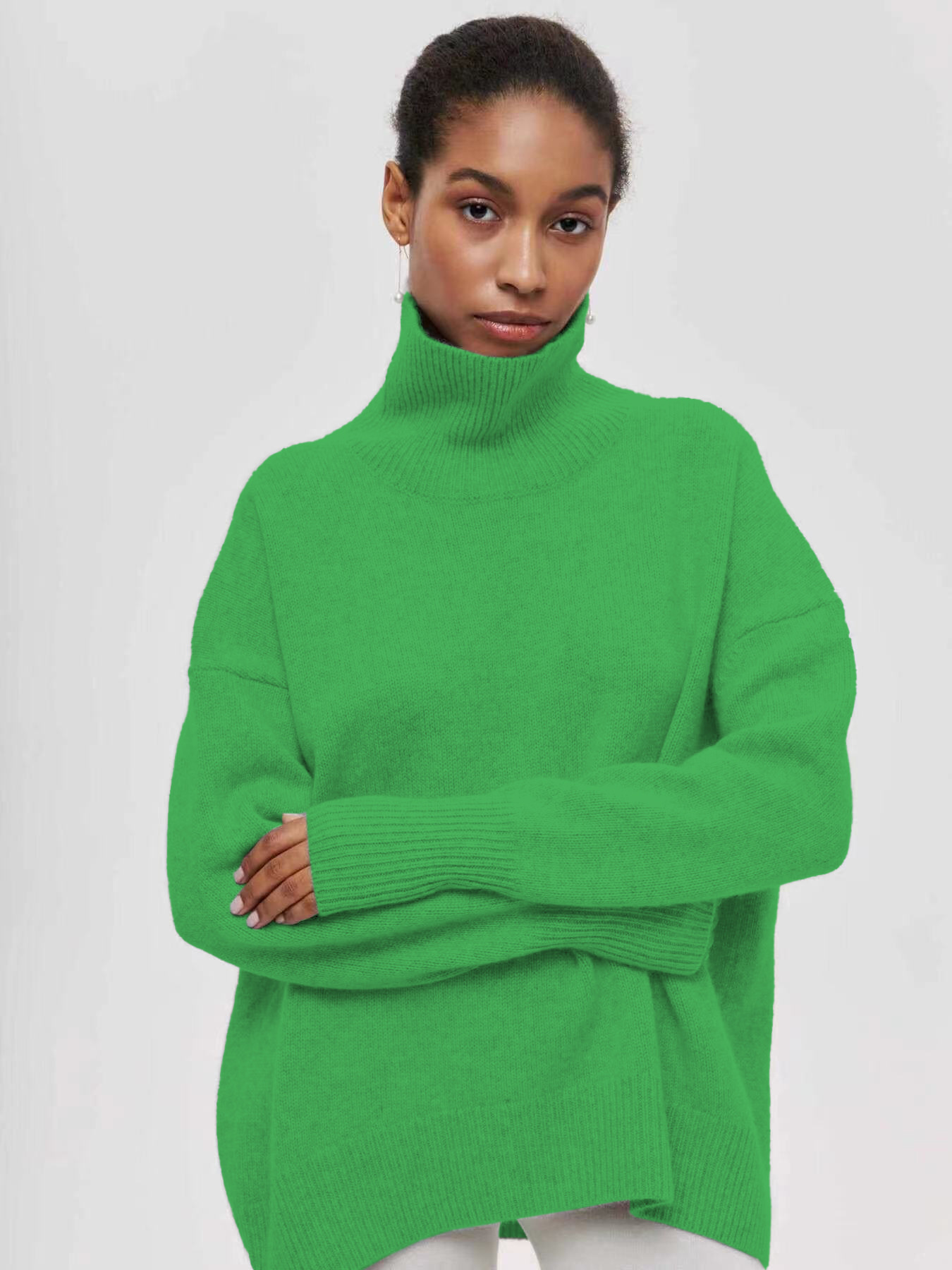 Women's Loose Half-Turtleneck Sweater