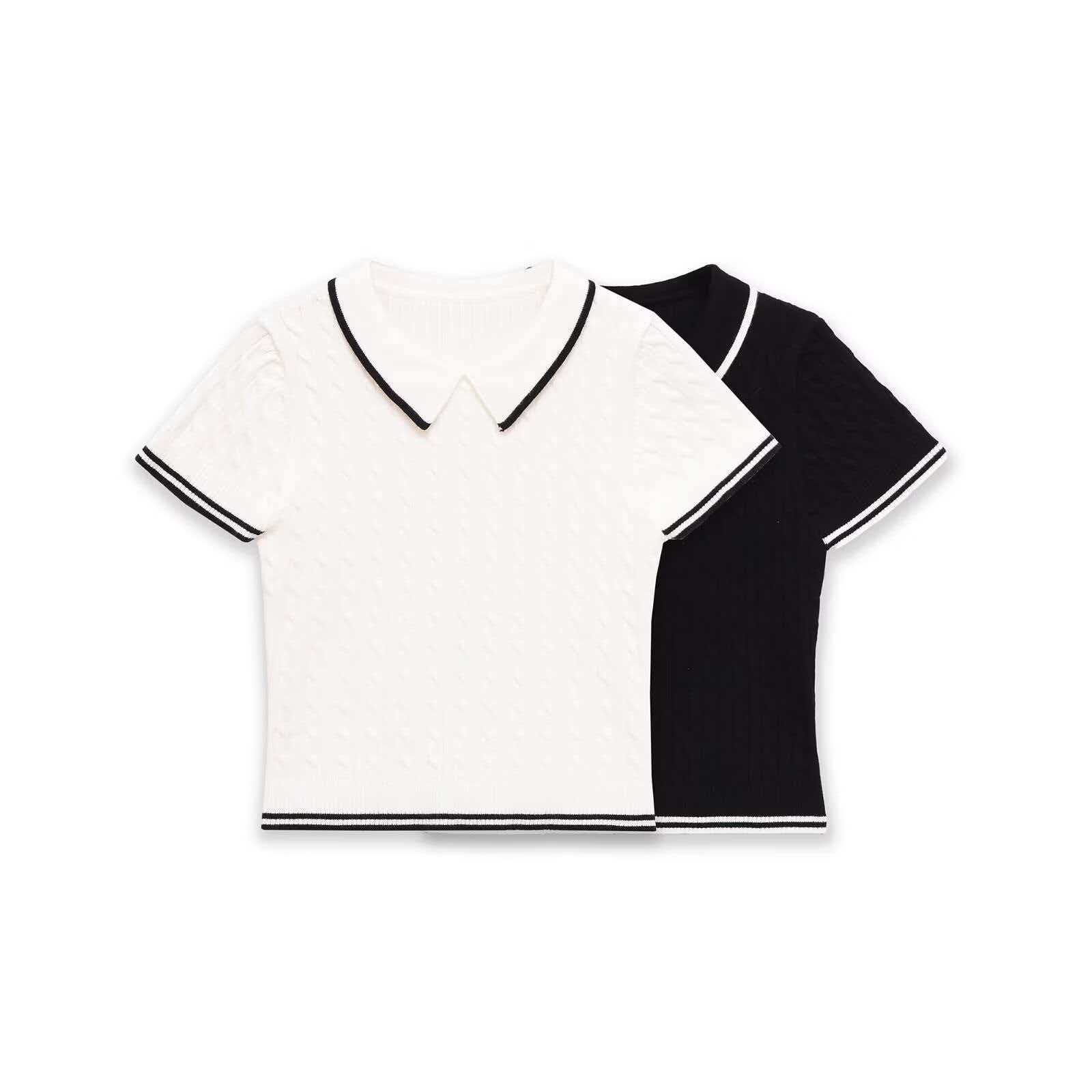 Women's Cable Knit Short Sleeve Sweater