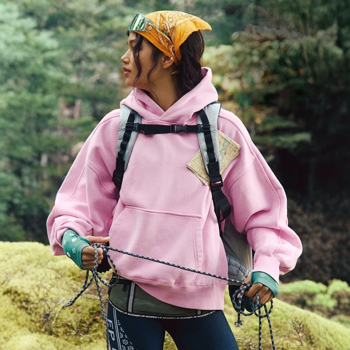 Retro Stand Collar Oversize Windproof Fleece-Lined Jacket with Drawstring