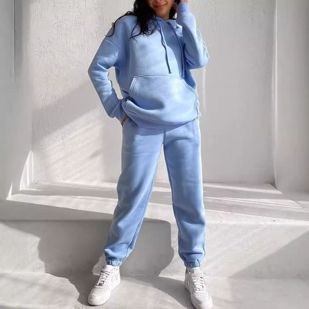 Fleece-Lined Hoodie and Pants Two-Piece Set