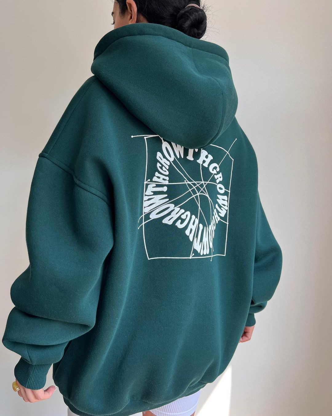 Women's Casual Letter Print Hooded Sweatshirt Long Sleeve Pullover