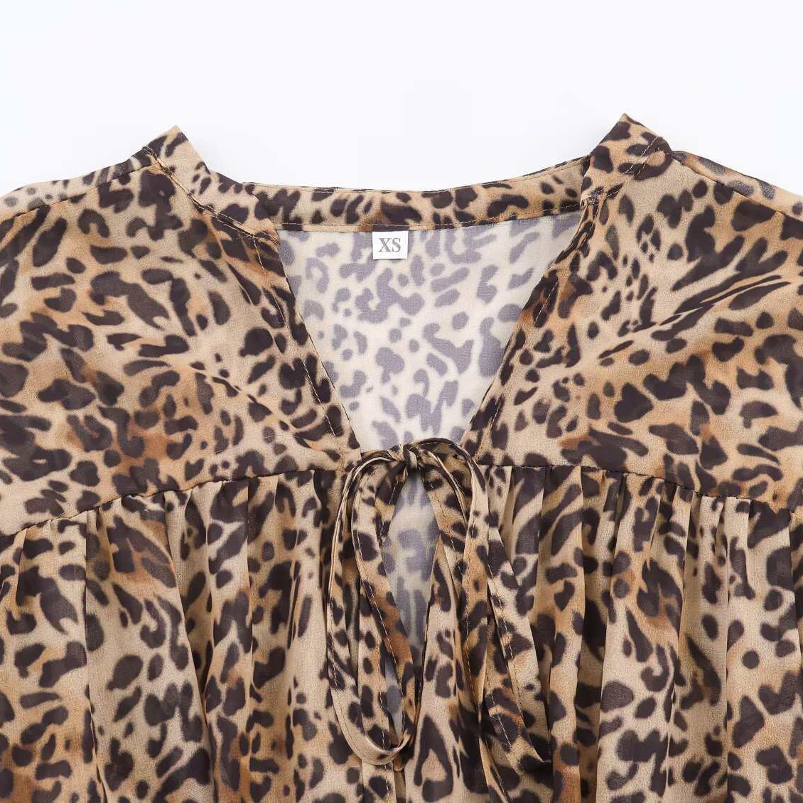 Animal Print Long Sleeve Midi Dress
