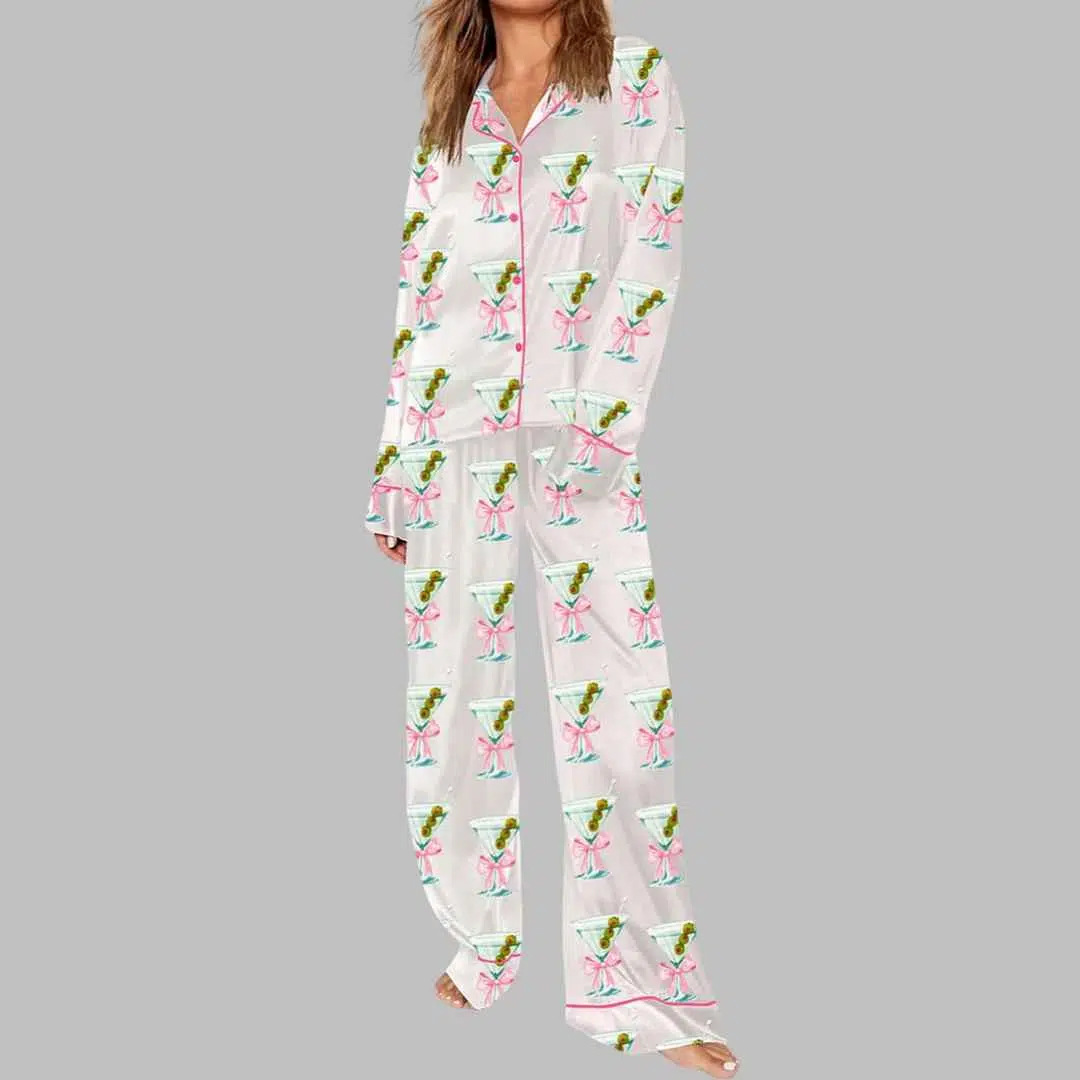 Women's Long Sleeve Printed Pajama Set with Shoe Print, Loose Casual Loungewear, Sweet and Stylish Two-Piece