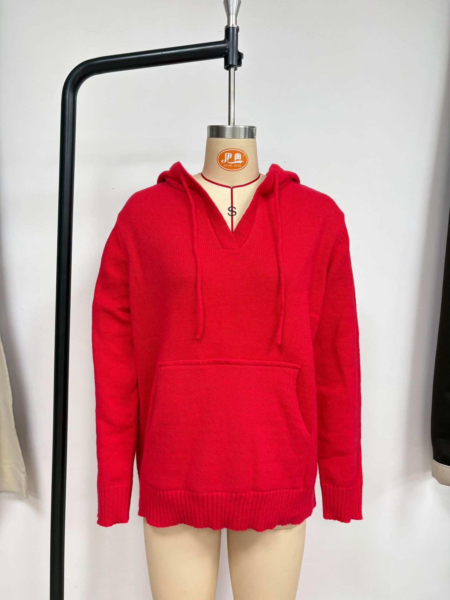 Women's Hooded Drawstring Sweatshirt with Kangaroo Pocket Long Sleeve Solid Color Casual