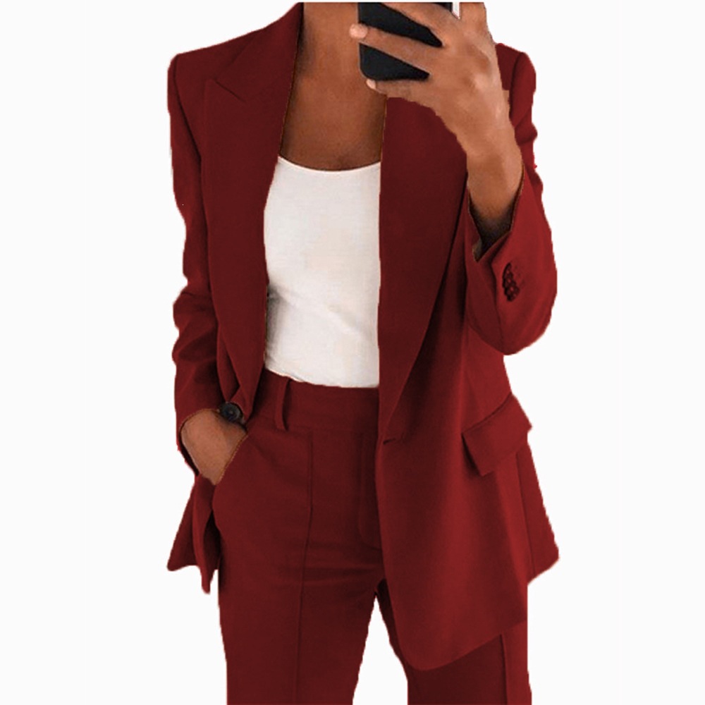 2026 New Cross-Border European & American Fall/Winter Women's Commuter Suit Set – Elegant Long-Sleeve Blazer and Pants Two-Piece Set for Women