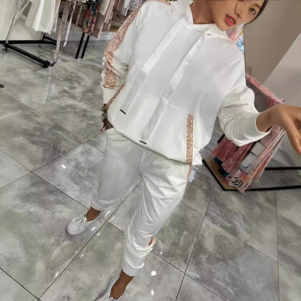 Sequin Pocket Hoodie and Jogger Set