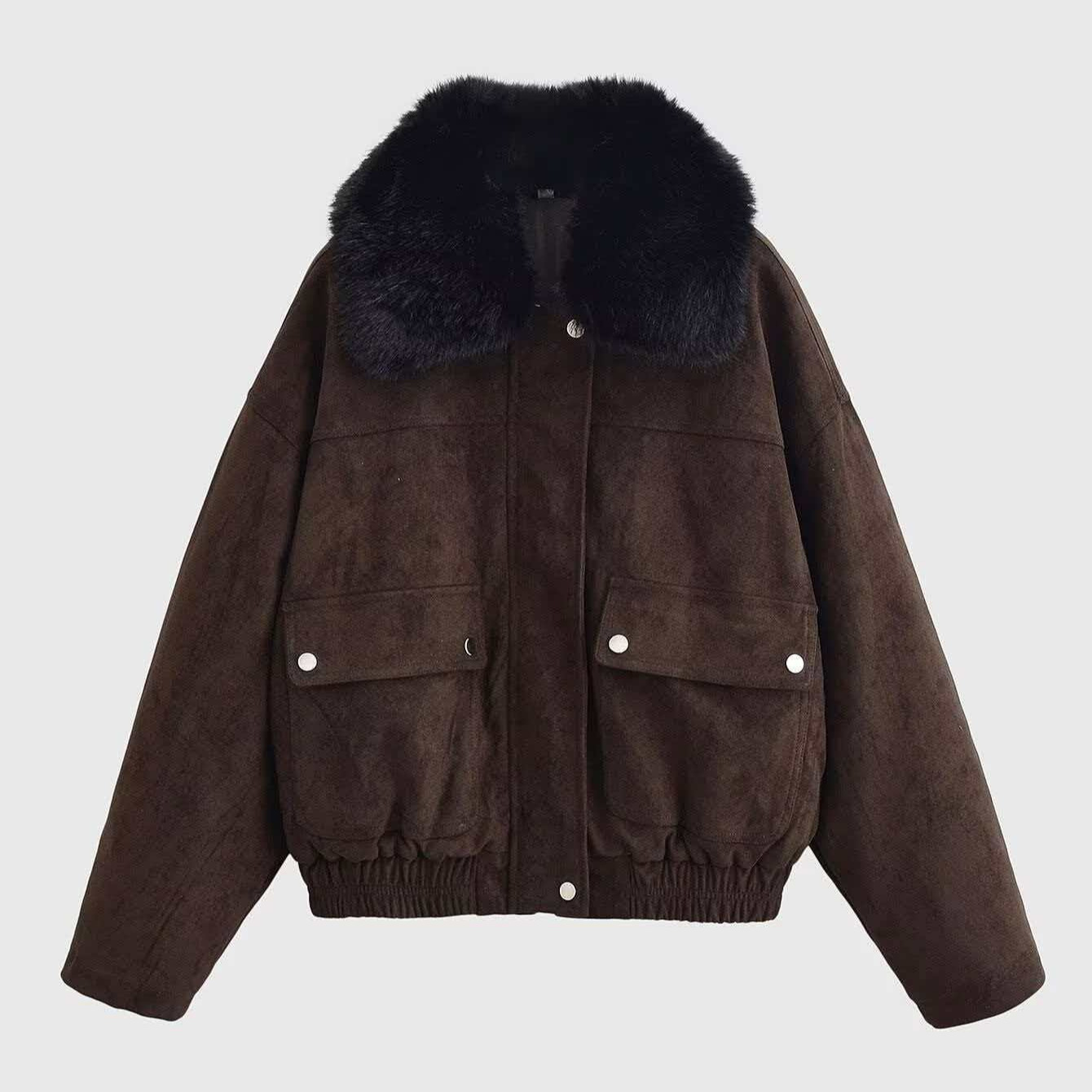 Women's Vintage Faux Suede Zip Jacket