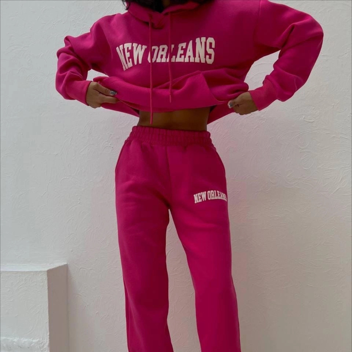 Women's Printed Sweatshirt and Pants Two-Piece Set