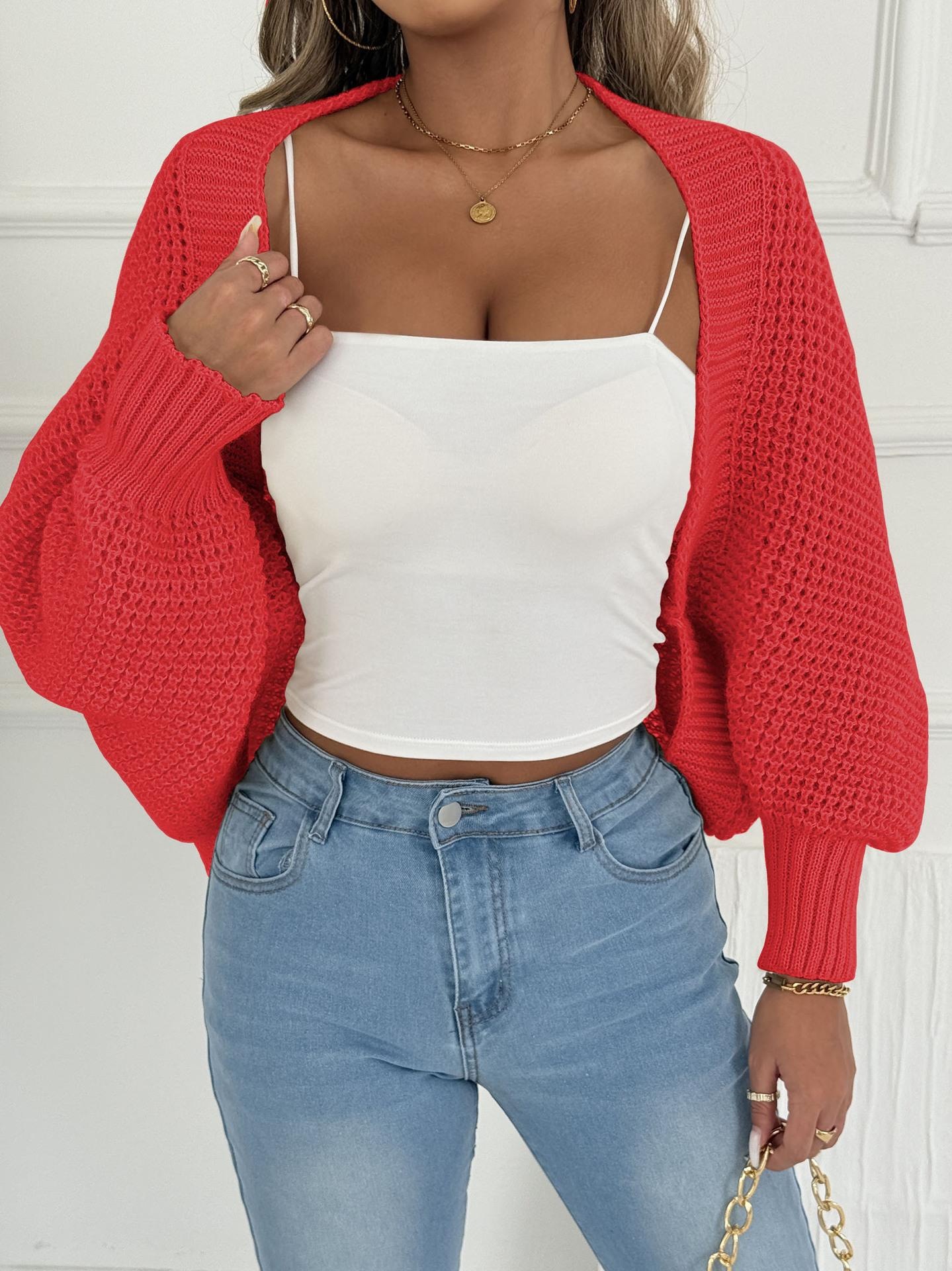 Women's Loose Knit Cardigan Asymmetric Shawl Collarless Long Sleeve