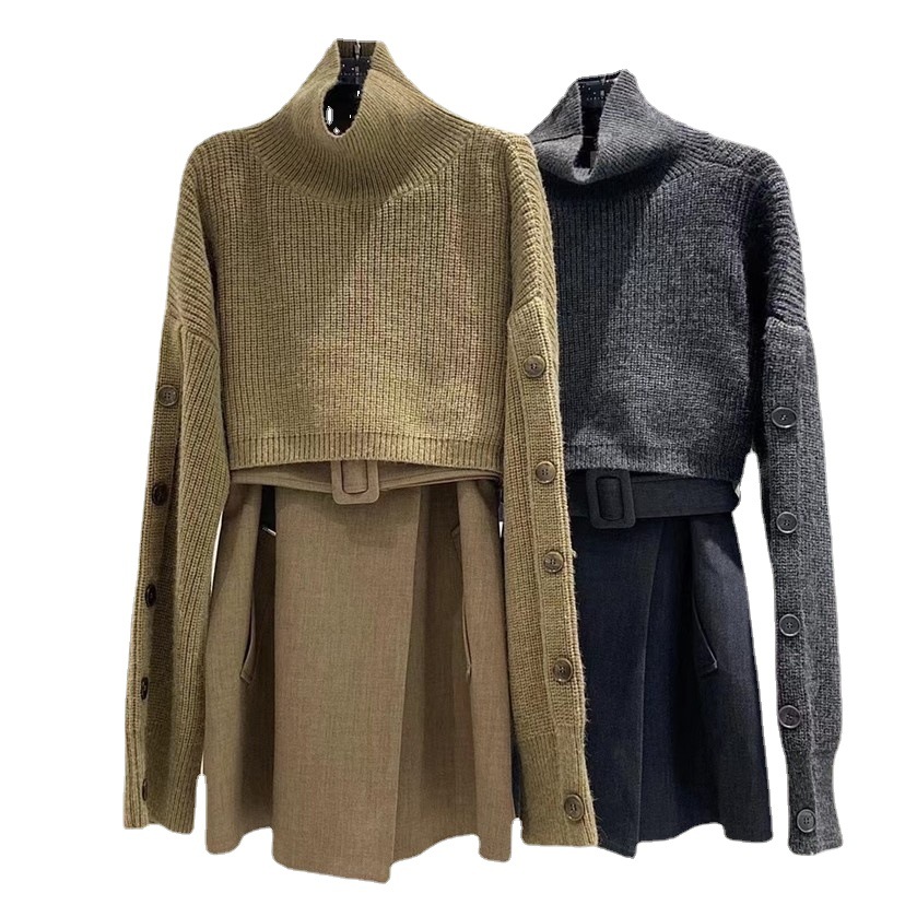 Women's Turtleneck Cropped Knit Sweater
