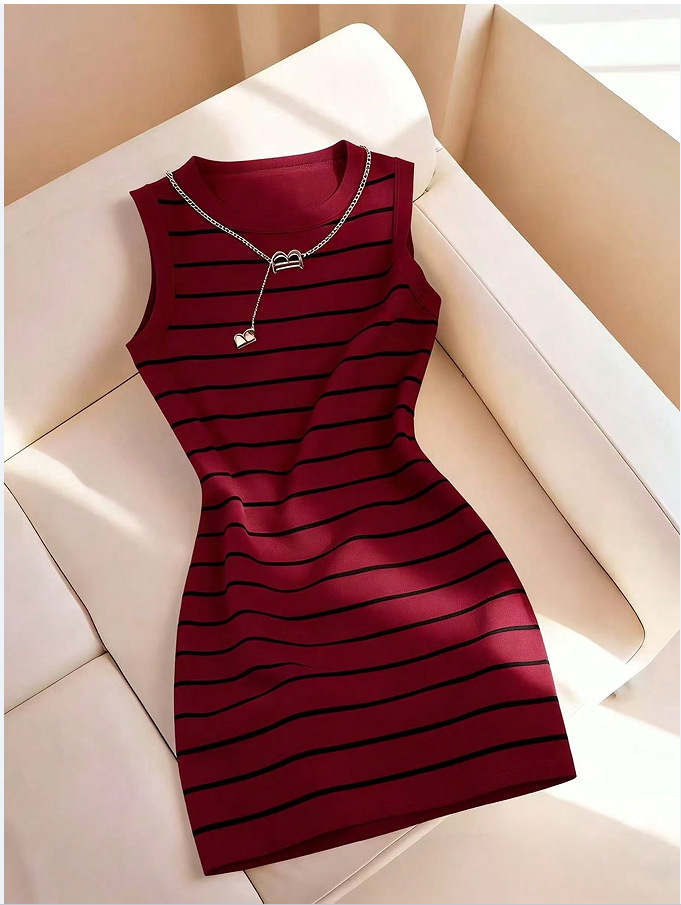 Women's Sleeveless Bodycon Dress Slimming A-Line Midi
