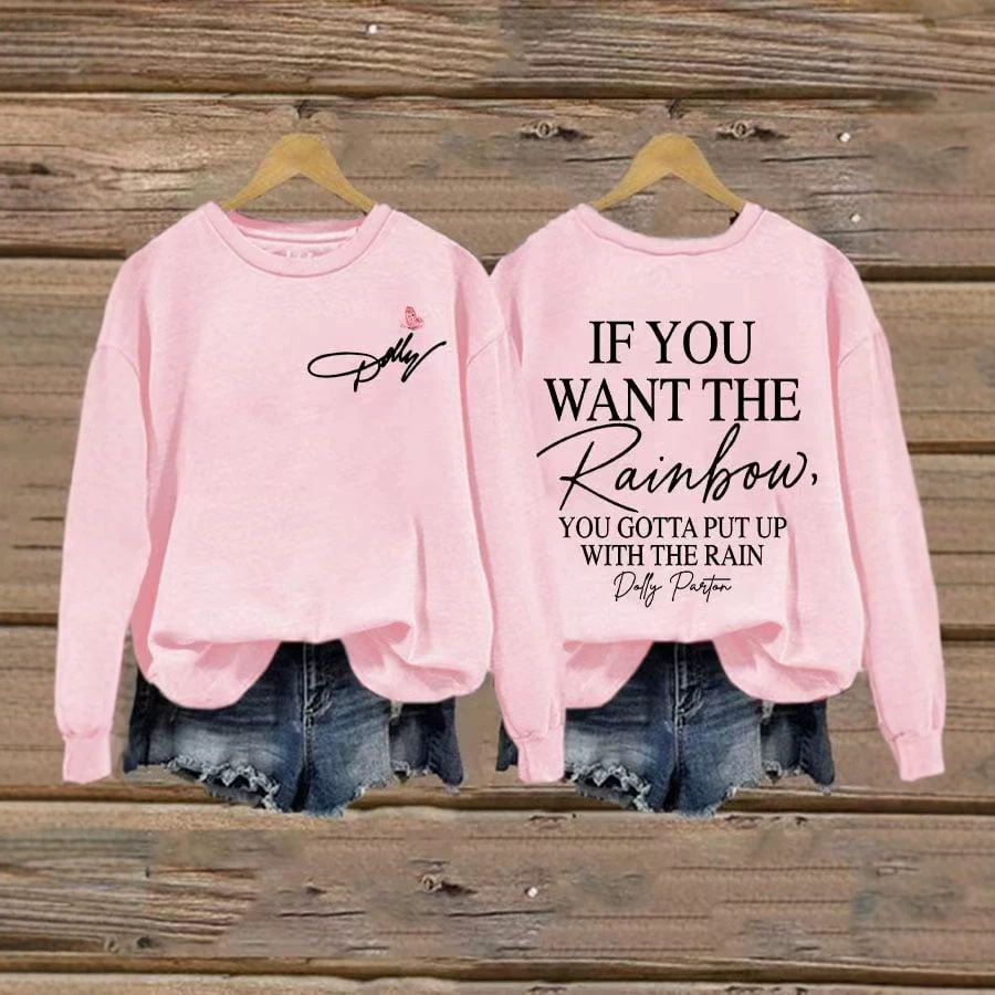 Women's Vintage Loose Slogan Print Crewneck Sweatshirt