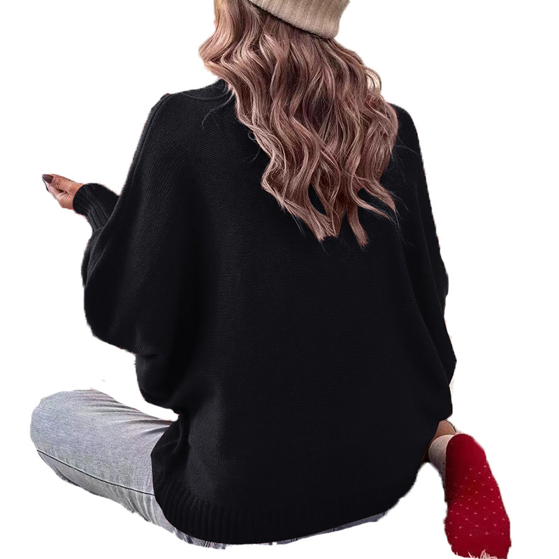 LOVE Turtleneck Batwing Sleeve Knit Sweater