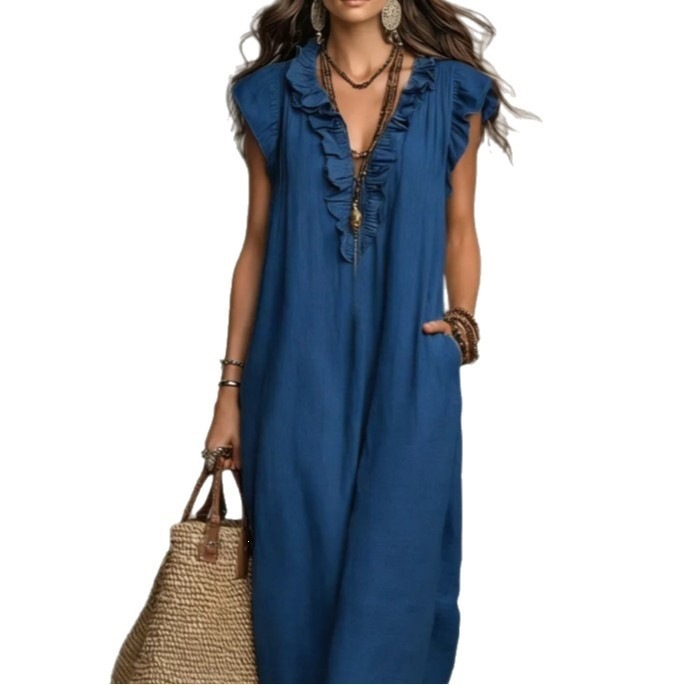 Women's Loose Sleeveless Bohemian Long Dress