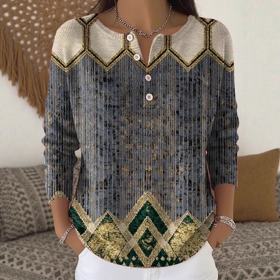 Women's Floral Print Button-Up Sweatshirt