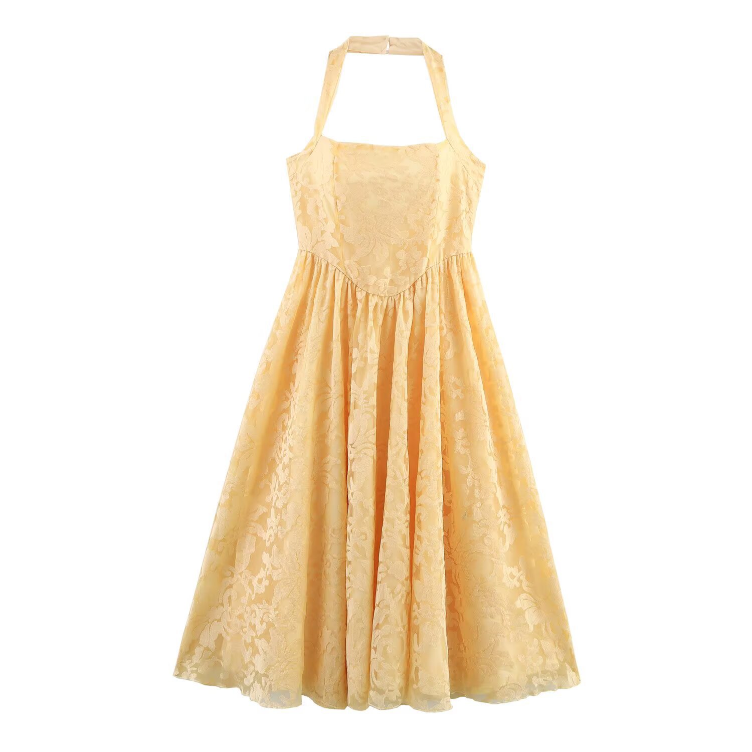 Women's Halter Open-Back A-Line Long Dress