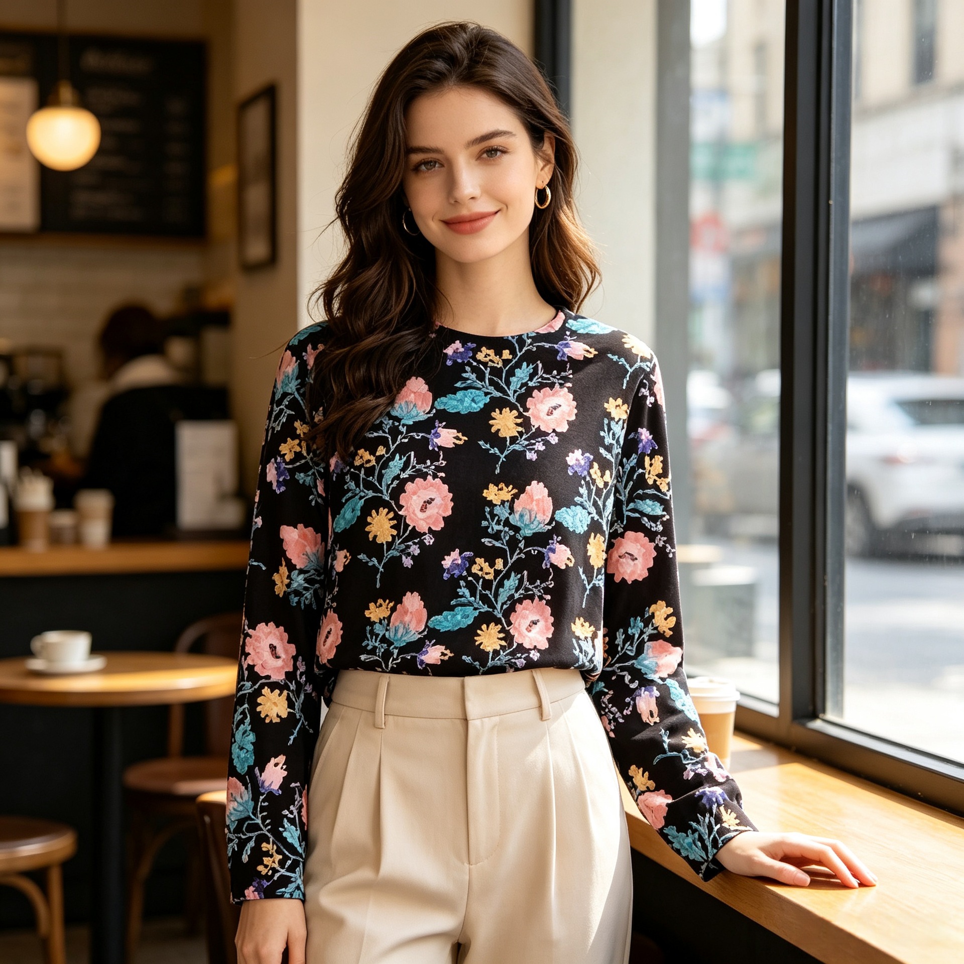 3D Print Christmas Sweater for Women Crewneck Long Sleeve Knit Pullover