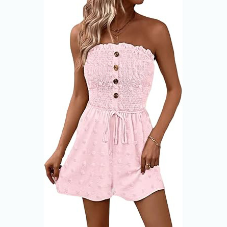 Women's Off-Shoulder Solid Color Jumpsuit