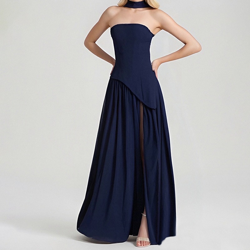 Women's Elegant Open-Back Pleated Cami Dress