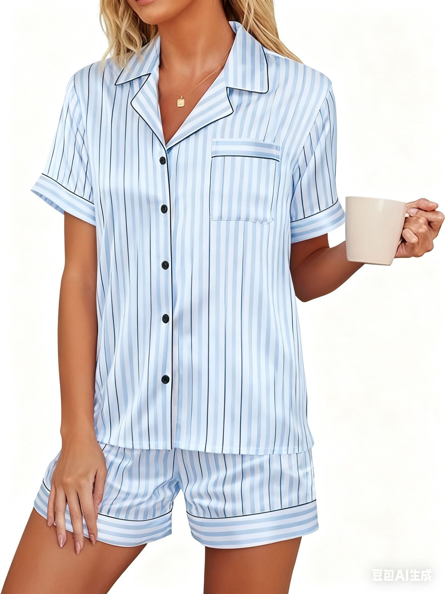 Women's Cuban Collar Floral Print Short Sleeve Shirt Set
