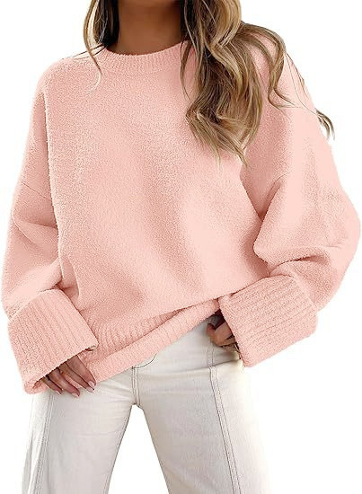 Women's Crewneck Long Sleeve Fuzzy Warm Sweater