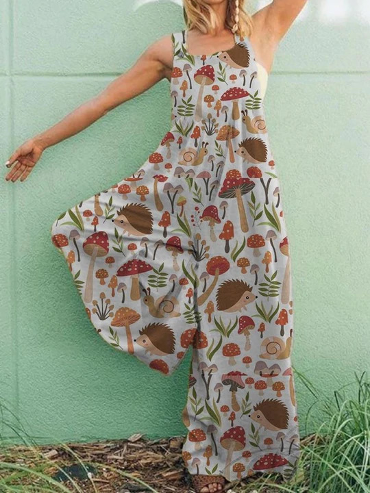 Printed High-Waist Sleeveless A-Line Midi Dress