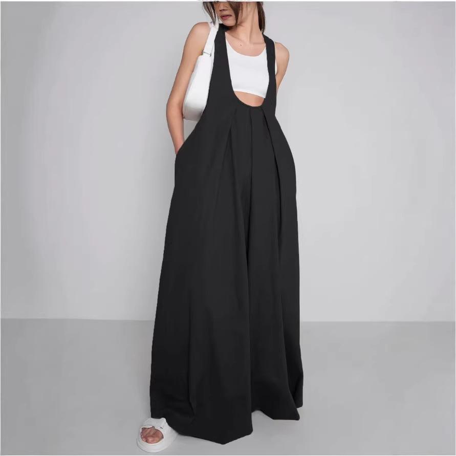 Bohemian U-Neck Sleeveless Long Dress with Loose Waist