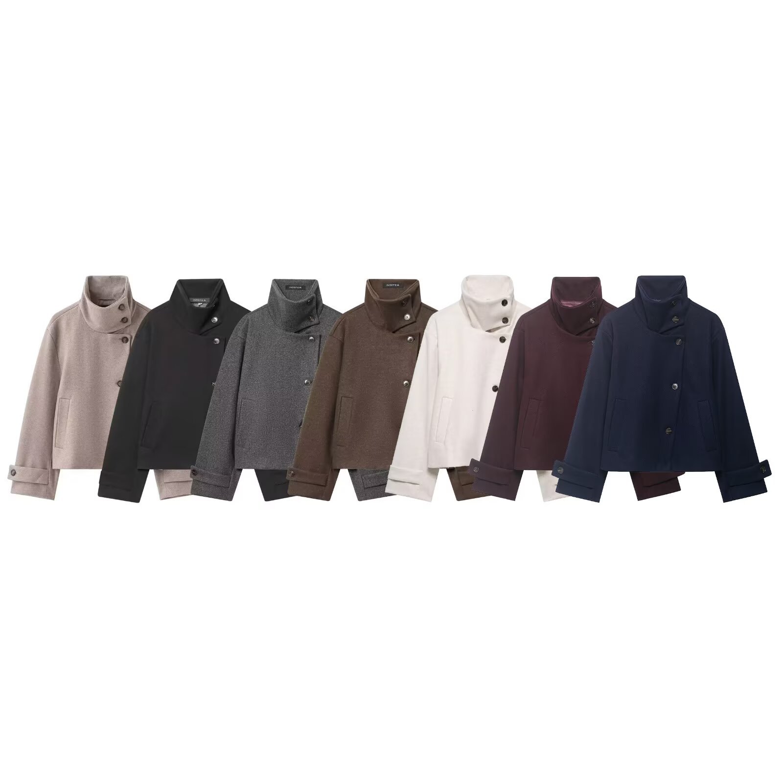 Women's Stand Collar Single-Breasted Jacket Coat