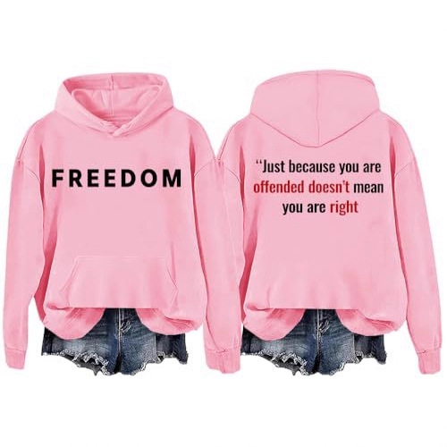 Freedom Patriotic Print Hoodie for Women