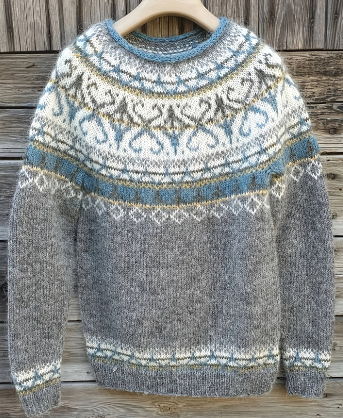 Women's Colorblock Crewneck Pullover Knit Sweater
