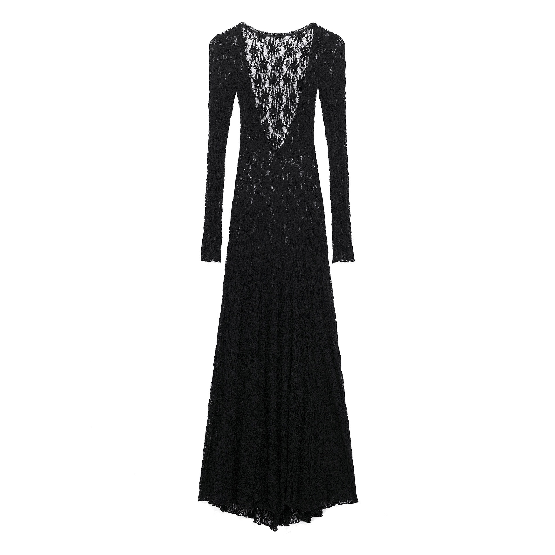 Women's Lace Sheer Open-Back Long Dress