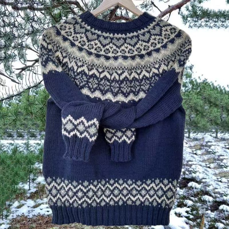 Women's Colorblock Crewneck Pullover Knit Sweater
