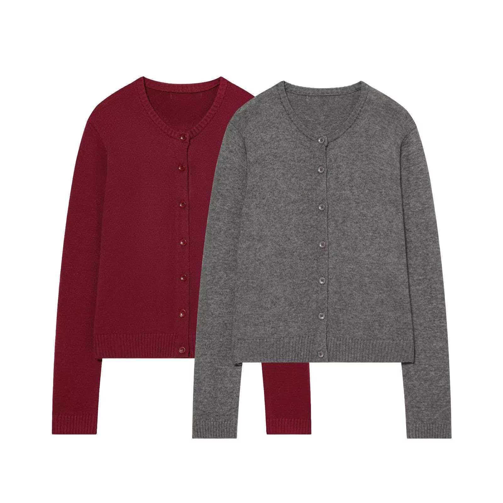 Women's Solid Crewneck Knit Cardigan