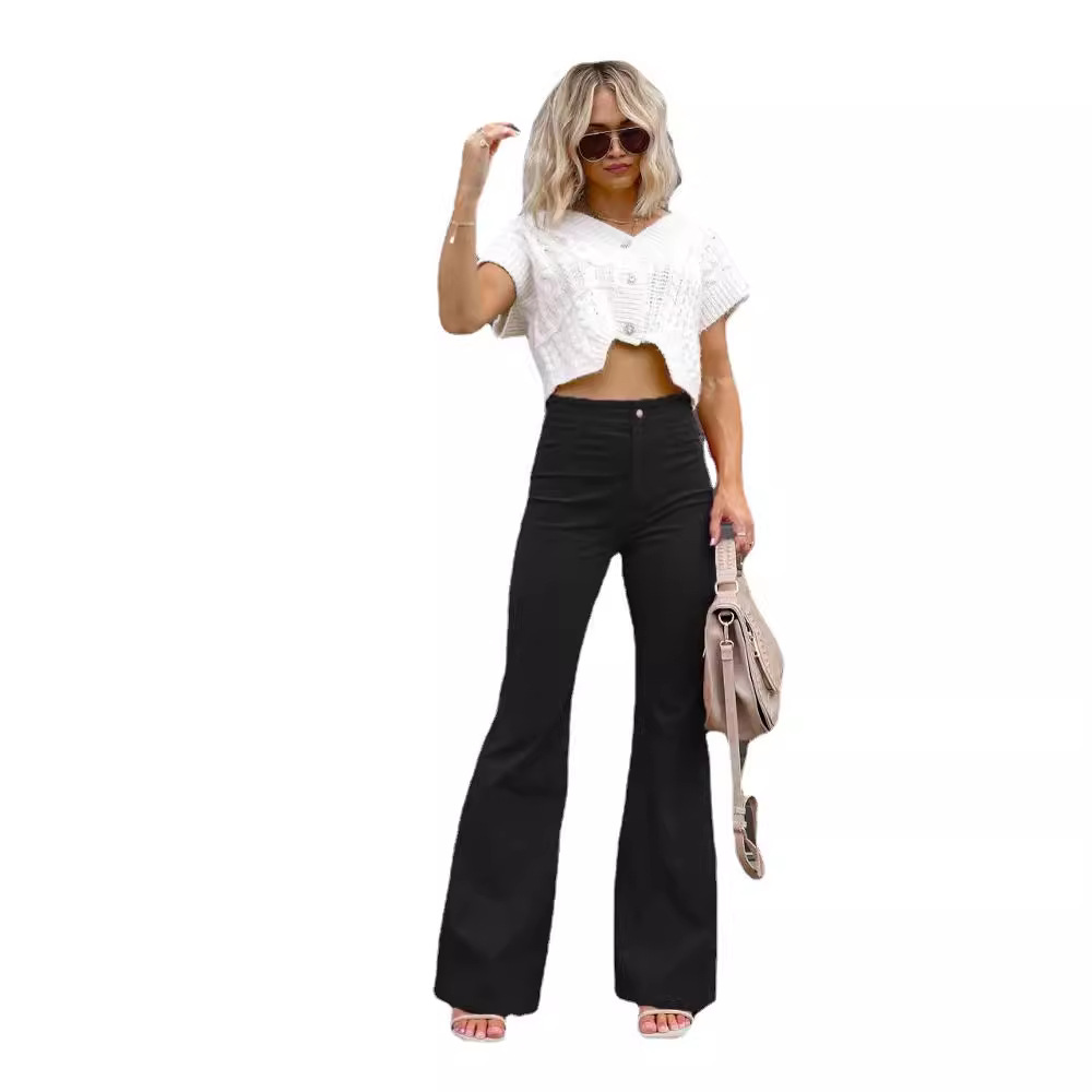 Corduroy High-Waisted Flare Pants for Women