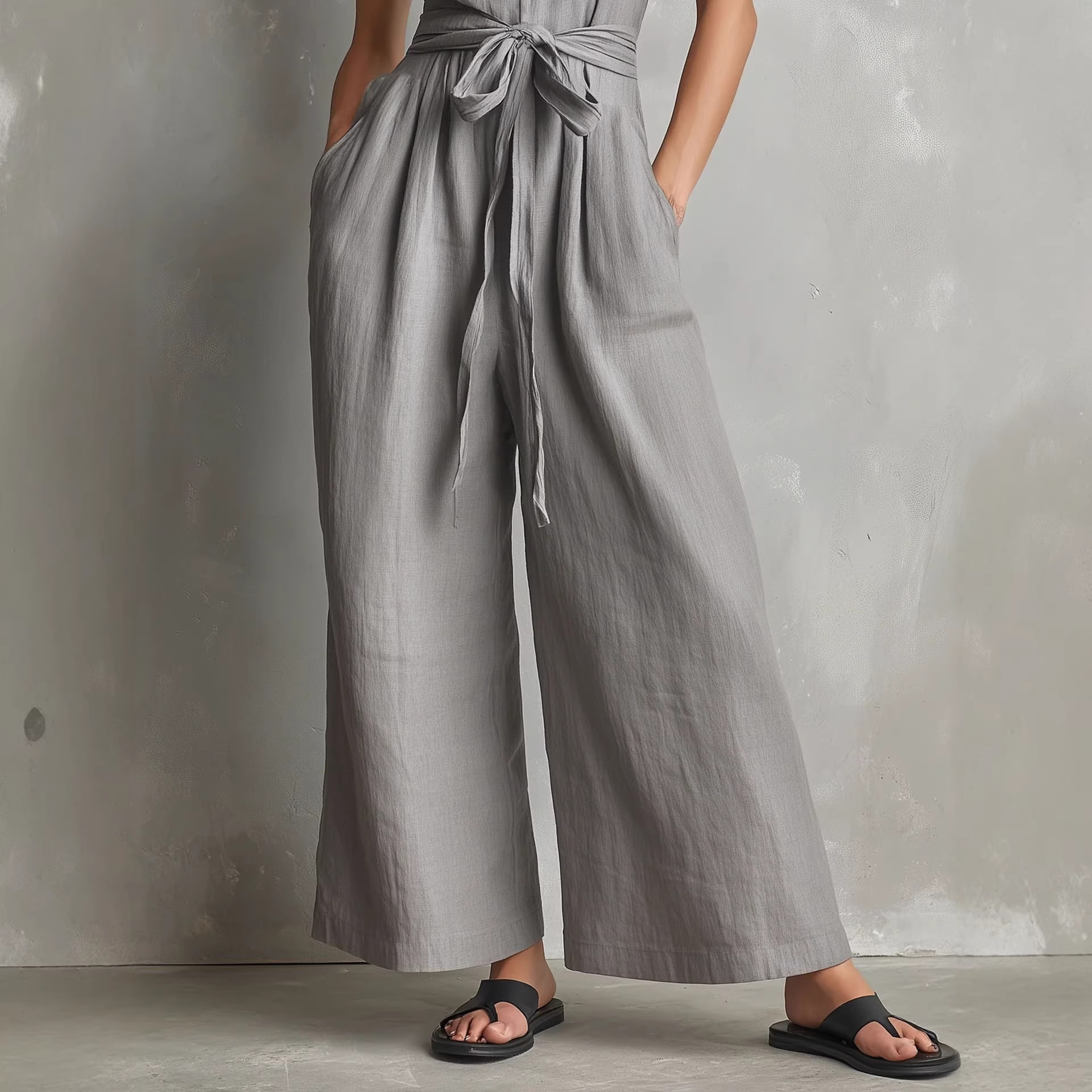 Elegant Sleeveless V-Neck Jumpsuit for Women Commute