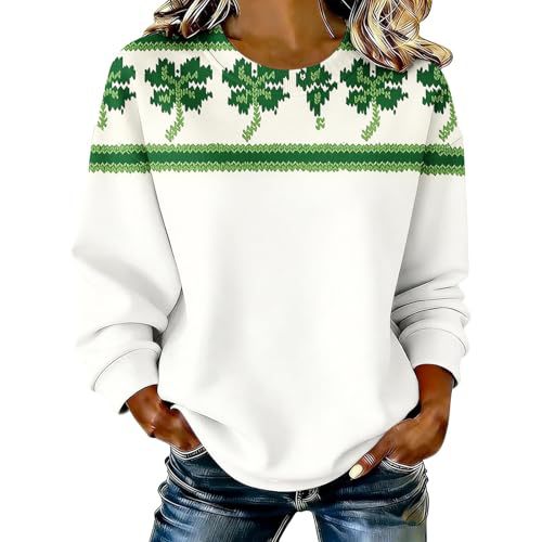 Women's Clover Print Casual Hoodie