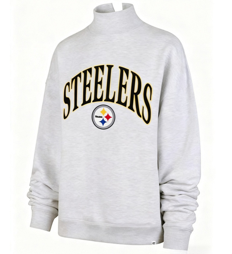 Unisex Embroidered High Neck Long Sleeve Sweatshirt