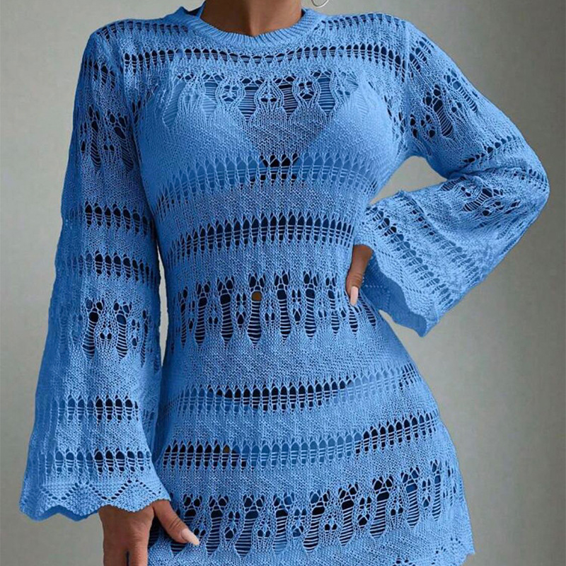 Women's Lightweight Open-Knit Slim-Fit Pullover Sweater