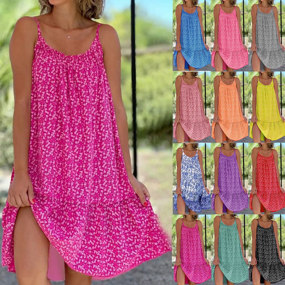 Floral Sleeveless Cami Dress with Full Skirt