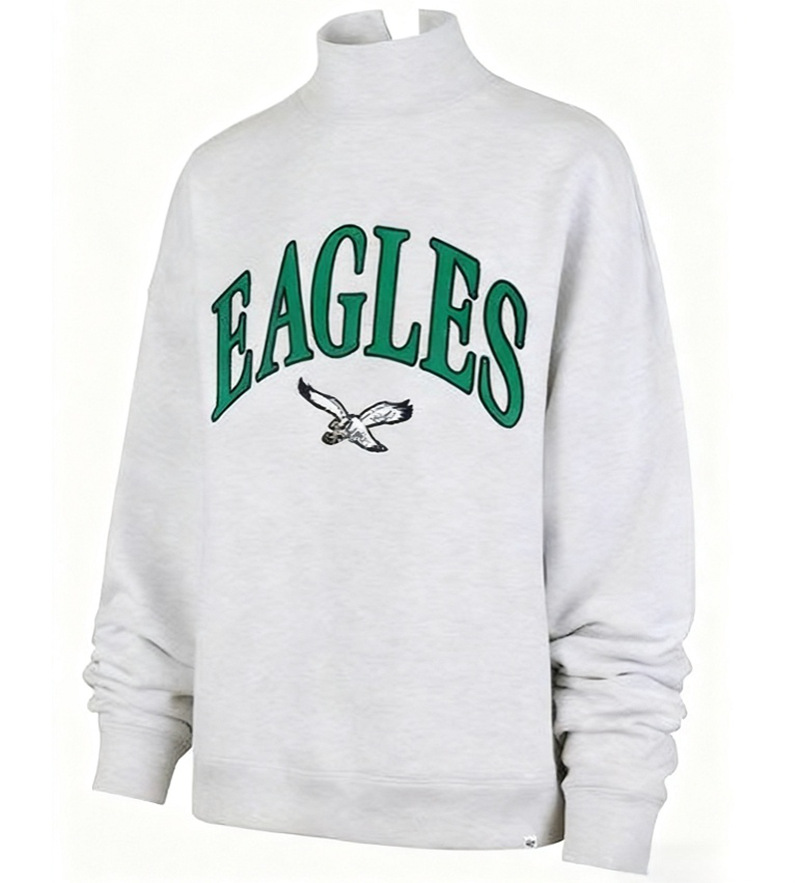 Unisex Embroidered High Neck Long Sleeve Sweatshirt