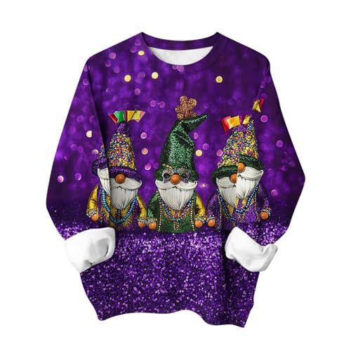 Women's St. Patrick's Day Mask Print Crewneck Sweatshirt