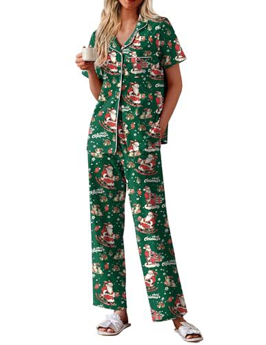Women's Cuban Collar Short Sleeve Shirt and Pants Set