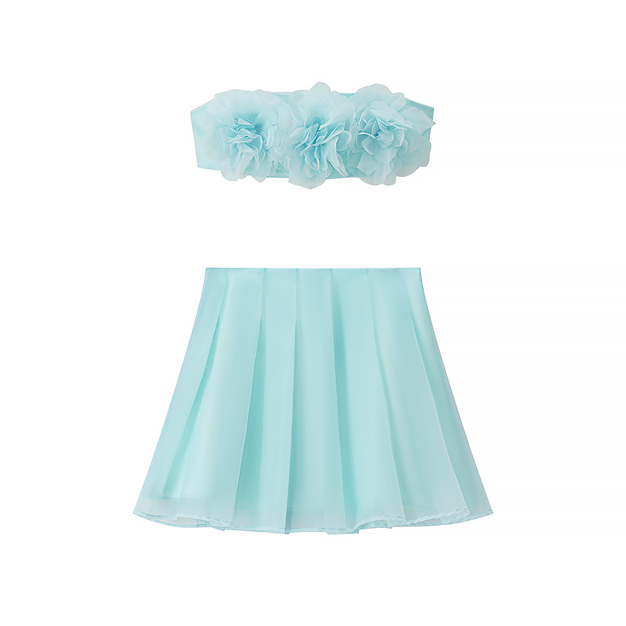 Floral Strapless Top and Skirt Set
