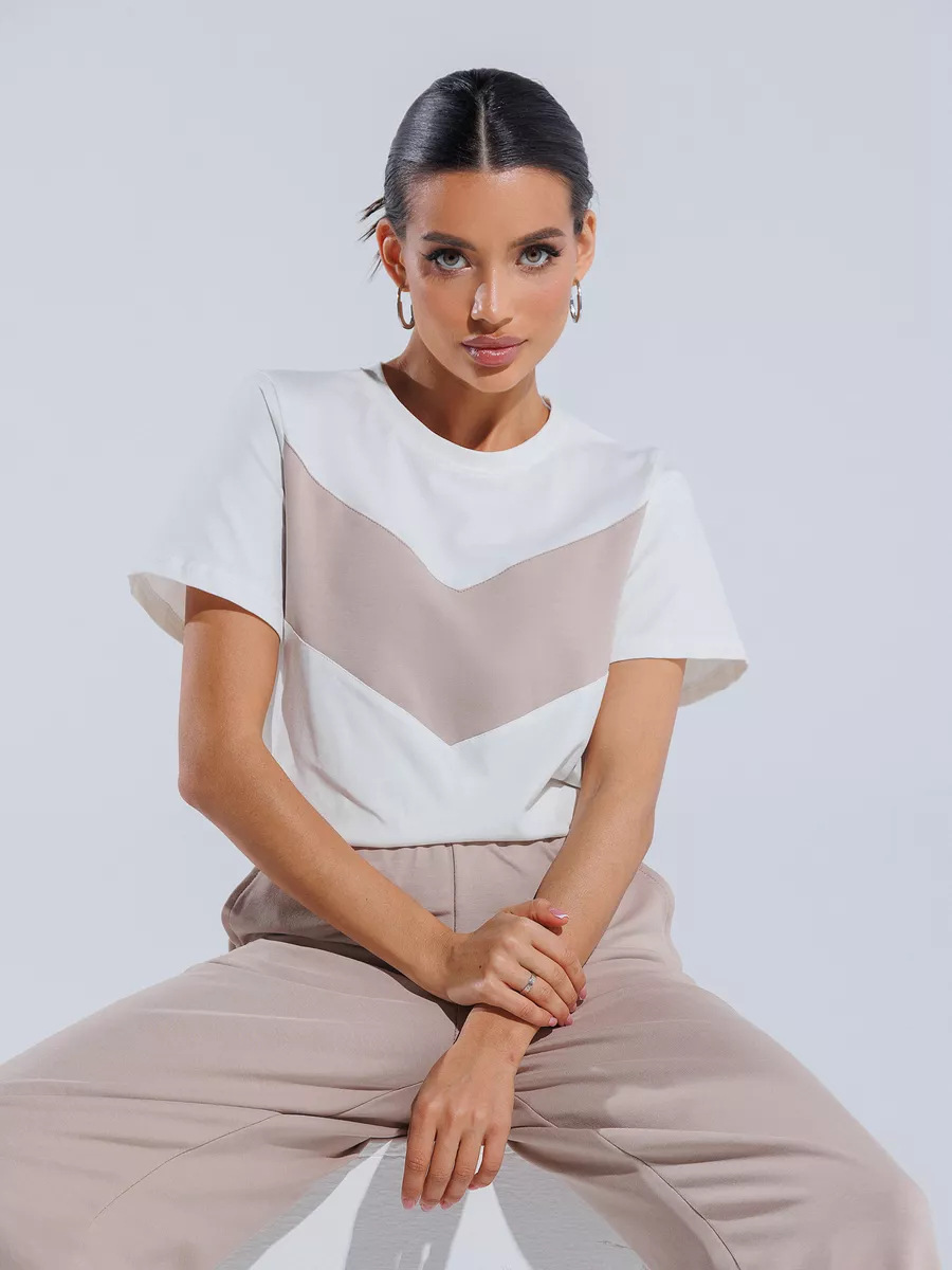 Women's Solid Color Short Sleeve T-Shirt and Wide-Leg Pants Two-Piece Set