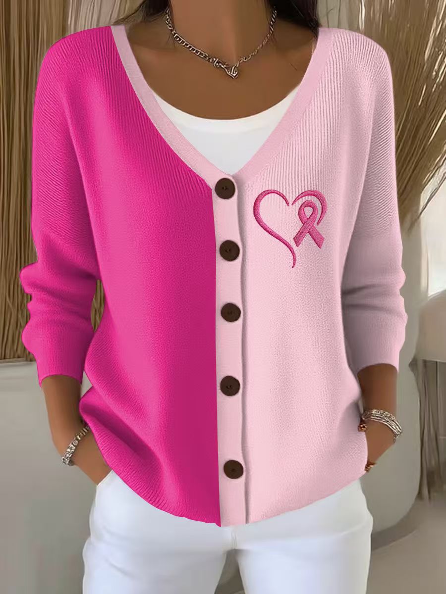 Women's Pet Print Ribbon Ghost Button Cardigan Sweater