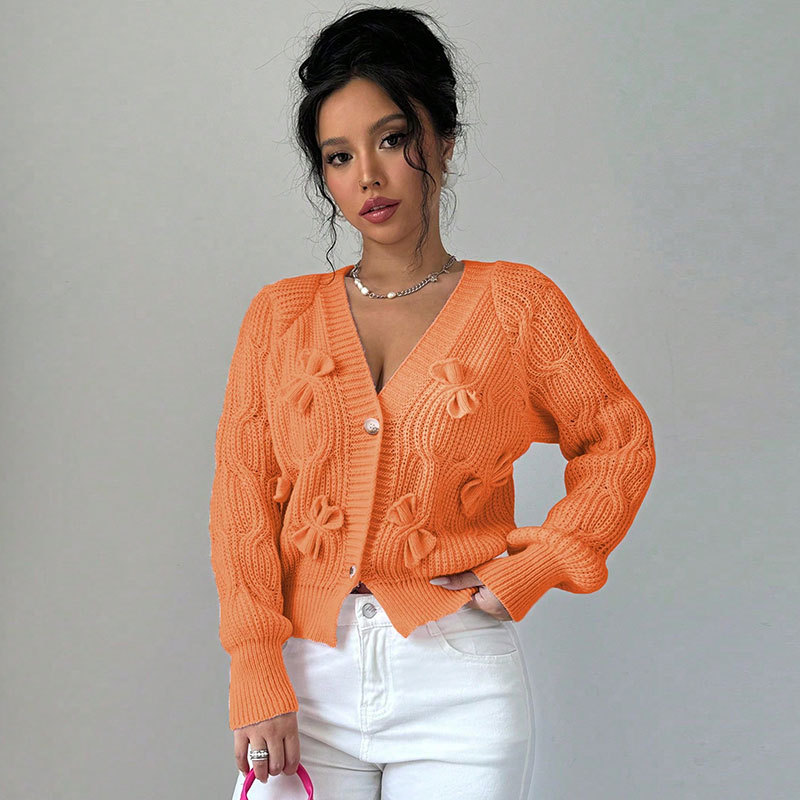 Women's Bow Knit Cardigan Sweater Coat