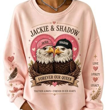 Women's Pumpkin Eagle Letter Heart Print Casual Sweatshirt