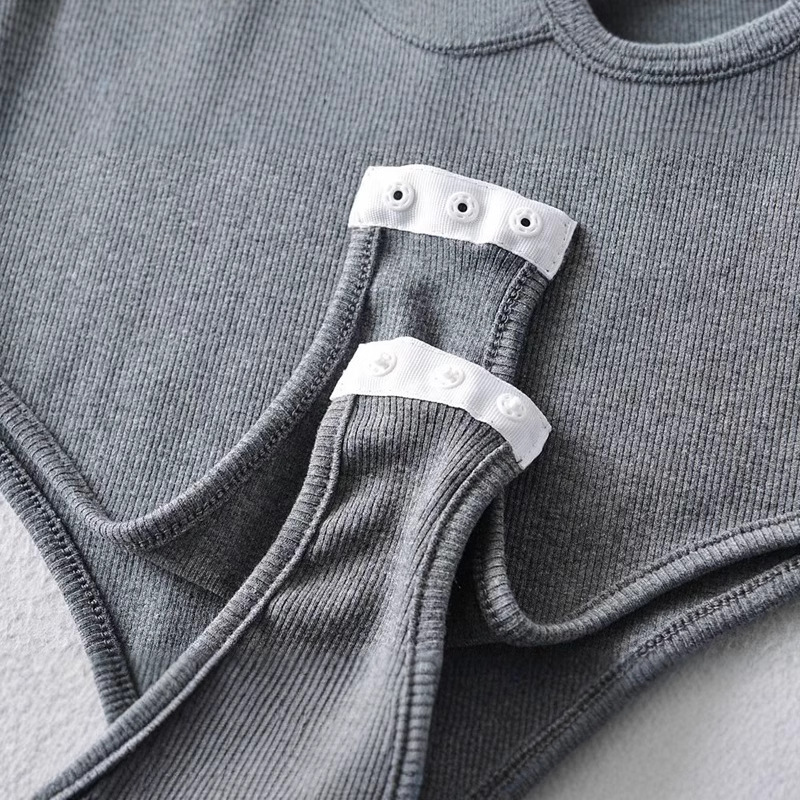 Women's Ribbed Knit Sleeveless Bodysuit Slim Fit