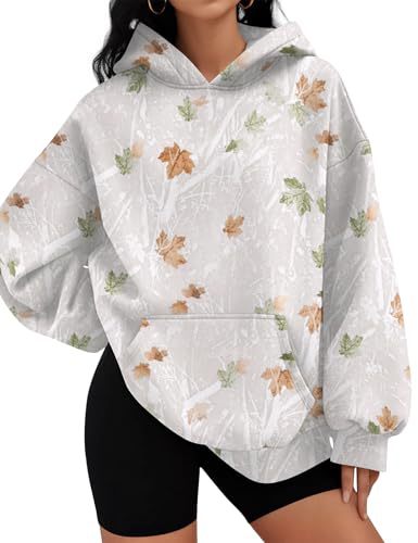 Women's Ocean Life Spiderweb Leaf Print Hoodie